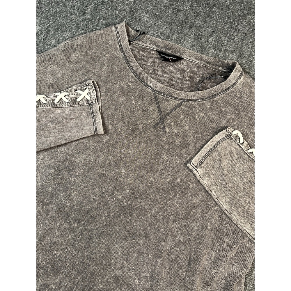Rock & Republic Sweatshirt Sailor Gray Soft Lace Up Sleeve Pullover Y2K Medium
